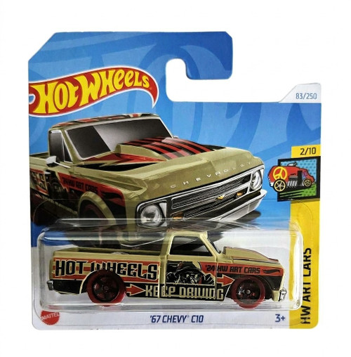’67 Chevy C10 - Hot Wheels - Beige Graphic Pickup HW Art Cars Hit