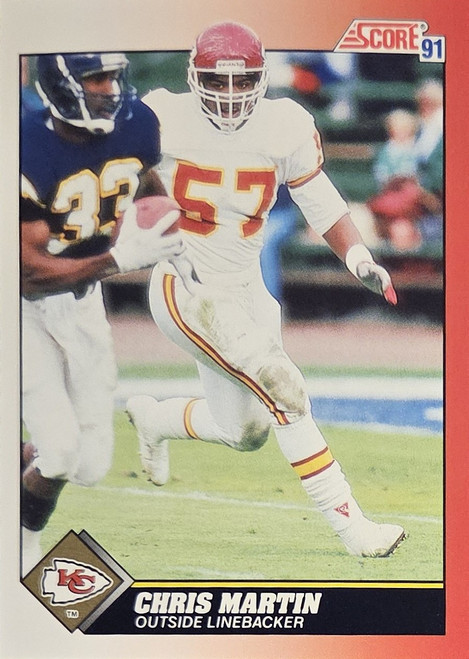 Chris Martin - Kansas City Chiefs - 1991 Score Card #157