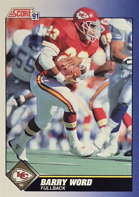 Barry Word  - Kansas City Chiefs - 1991 Score Card #90
