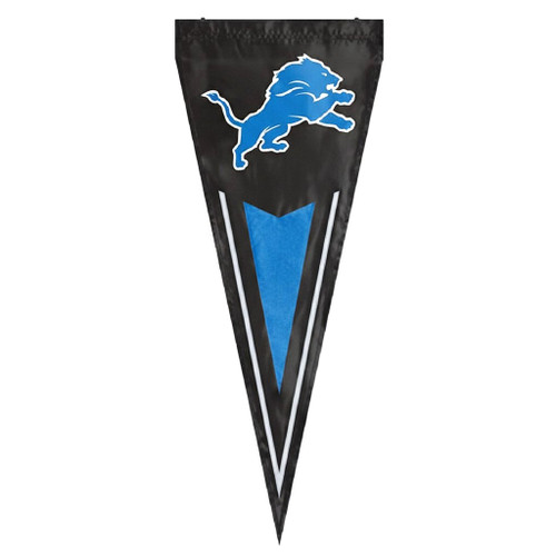 Detroit Lions NFL 34" Vertical Black Pennant Flag – Embroidered Nylon Indoor/Outdoor