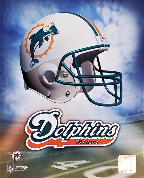 Miami Dolphins NFL Helmet Logo Photo - 8" x 10"