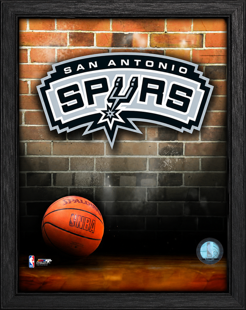 San Antonio Spurs NBA Basketball Official Logo Photograph - Displayed in a Black Wood Frame