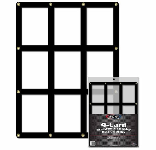 9‑Card Screwdown Holder – Black Border Rigid Display Case