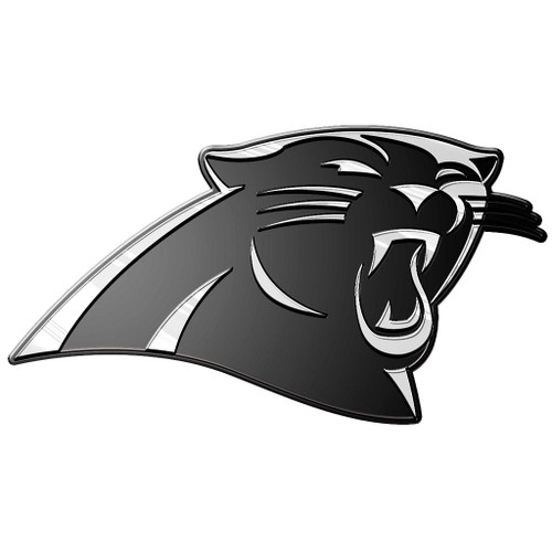 Carolina Panthers NFL Chrome Panther Head Logo Emblem - Silver & Black