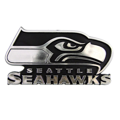Seattle Seahawks NFL Chrome Logo Emblem - Silver & Black