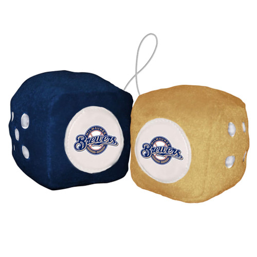 Milwaukee Brewers MLB Blue & Gold Plush Fuzzy Logo Dice