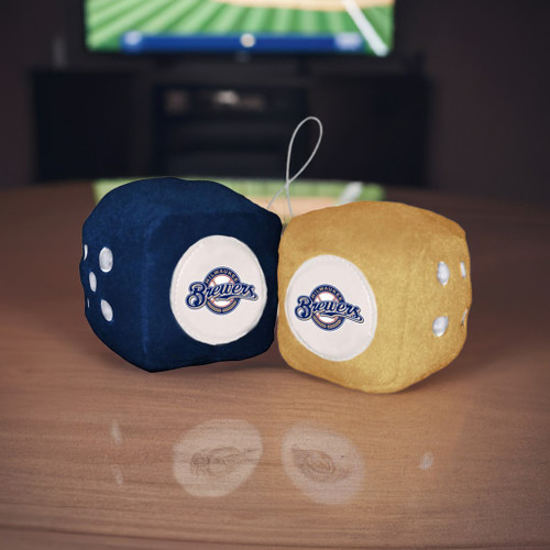 Milwaukee Brewers MLB Plush Fuzzy Dice Danglers