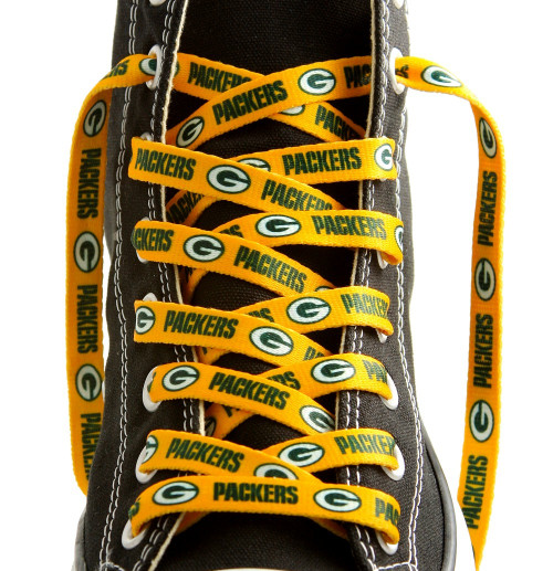 Green Bay Packers NFL Gold Logo & Wordmark Shoe Laces