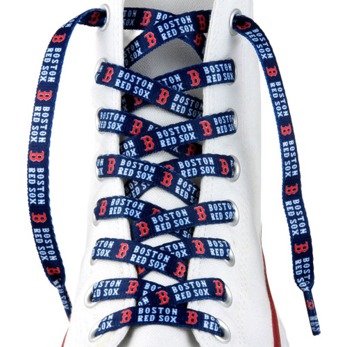 Boston Red Sox MLB Blue Shoe Laces - Logo & Wordmark Boston Red Sox MLB Blue Shoe Laces - Logo & Wordmark