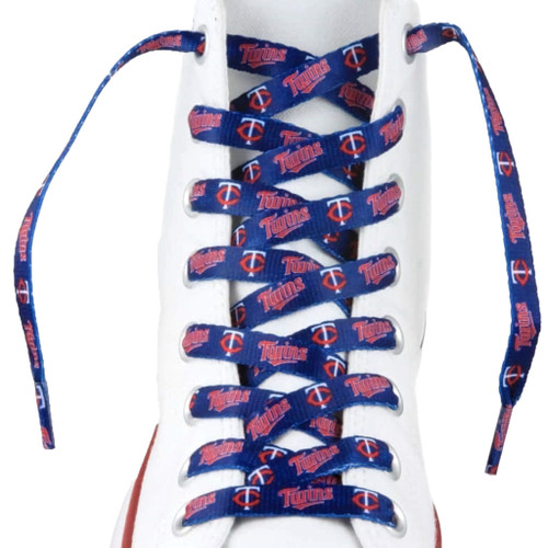 Minnesota Twins MLB Blue Shoe Laces - Logo & Wordmark Minnesota Twins MLB Blue Shoe Laces - Logo & Wordmark