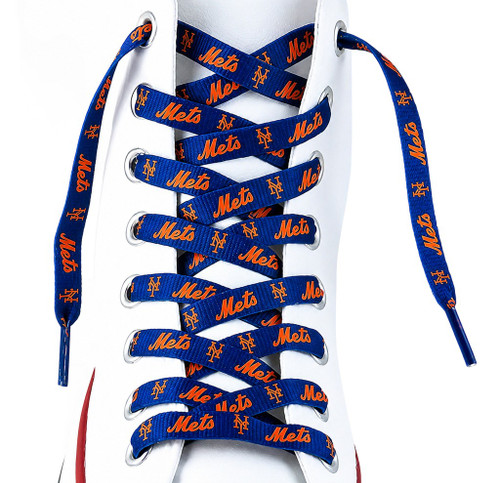 New York Mets MLB Blue & Orange Logo Shoe Laces