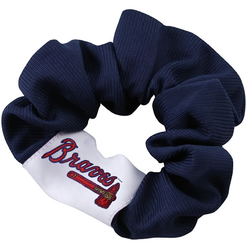 Atlanta Braves MLB Blue & White Scrunchie Hair Twist Tie