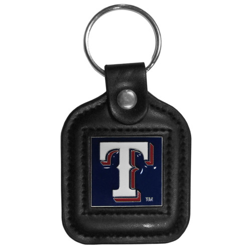 Texas Rangers MLB Square Leather Key Chain Fob
