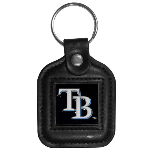 Tampa Bay Rays MLB Square Leather Key Chain Fob