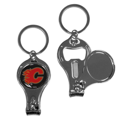 Calgary Flames NHL Metal Multi Purpose Key Chain Ring Calgary Flames NHL Metal Multi Purpose Key Chain Ring