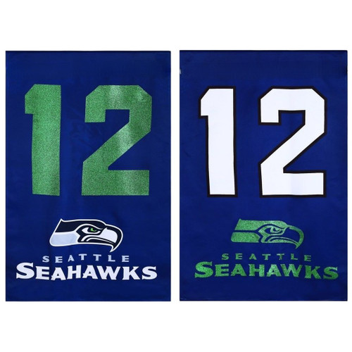 Seattle Seahawks NFL 12th Man House Flag – 29" x 43" – Double-Sided Glitter Accents – Sublimated Graphics Seattle Seahawks NFL 12th Man House Flag – 29" x 43" – Double-Sided Glitter Accents – Sublimated Graphics