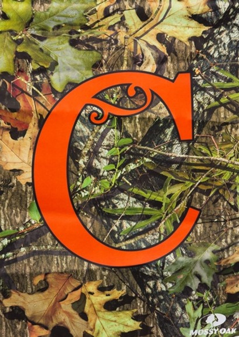 Mossy Oak Camo Monogram Letter C Garden Flag