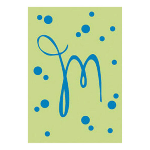 M Monogram Green Blue Polka Dot House Flag Banner