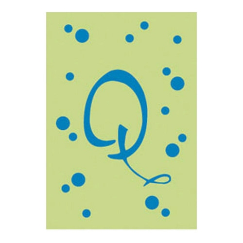 Q Monogram Green Blue Polka Dot House Flag Banner