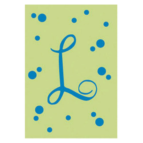L Monogram Green Blue Polka Dot House Flag Banner L Monogram Green Blue Polka Dot House Flag Banner