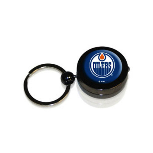 Edmonton Oilers Hockey Puck Flashlight Keychain 