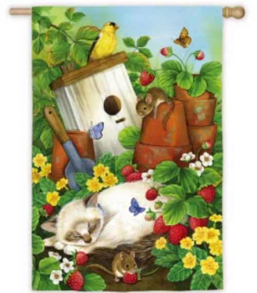 The Strawberry Patch House Flag Satin Reflections The Strawberry Patch House Flag Satin Reflections