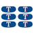 Texas Rangers MLB Blue Eye Black Strips (6 Count) - Vinyl Face Decorations - Texas Logo