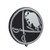 Buffalo Sabres Silver & Black Chrome Metal Logo Emblem - Side Profile - Close Up