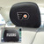 Philadelphia Flyers NHL Embroidered Logo Auto Headrest Cover Set - Installed on a cards headrest