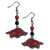 Arkansas Razorbacks Fan Bead Dangle Earrings