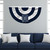 Detroit Tigers MLB Logo Bunting Banner – 51" x 27" Water‑Repellent, UV‑Resistant Team‑Color Ruffled Display with Embroidered Center Logo - Displayed hanging on a wall.