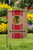 Chicago Blackhawks NHL 12.5" x 18" Burlap Garden Flag - Blackhawks Logo & Wordmark - Outdoors - Hanging on a garden flag stand