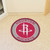 Houston Rockets NBA Round Mat - Rockets Logo - Displayed on a bedroom floor