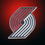 Portland Trail Blazers NBA Color Metal Logo Emblem - on a Trail Blazers Red and Black Color Gradient Background