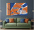 Florida Gators NCAA Football 3' x 5' Blue & Orange Helmet Flag - Indoors - Hanging On a Wall in a Green, Blue and Orange Fan Cave