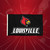 Louisville Cardinals Collegiate 3' x 5' Logo Flag - Displayed on a sports themed red gradient background