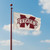 Mississippi State Bulldogs NCAA 3' x 5' White Logo Flag - Outdoors Flying on A Bulldogs Maroon Flag Pole