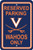 Virginia Cavaliers Parking Sign