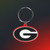 Georgia Bulldogs NCAA Rubber Logo Keychain - On a Bulldogs Red & Black color gradient background