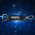 New England Patriots NFL Black Strap Logo Keychain - On a Blue Color Gradient Background