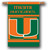 Miami Hurricanes 2 Sided 28 X 40 Banner Flag
