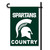 Michigan State Spartans NCAA Country Garden Flag - displayed on a black garden flag stand