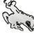 Wyoming Cowboys Collegiate Chrome Metal Logo Emblem - Close Up