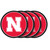 Nebraska Cornhuskers Collegiate Vinyl Coaster Set – Red Black White Nebraska Cornhuskers Collegiate Vinyl Coaster Set – Red Black White