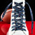 Houston Texans NFL Football Wordmark Logo Shoelaces on a Texans red background with a football