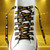 Pittsburgh Steelers Football Black Gold Logo & Wordmark Shoelaces - On a gold color gradient football field background