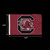 South Carolina Gamecocks NCAA 2' x 3' Logo Flag - on a black background with line schematics showing the flags 2 ft x 3 ft dimesions
