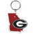 Georgia Bulldogs NCAA Home State Flex Keychain – Rubber Georgia‑Shaped Logo Key Ring