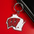 Wisconsin University NCAA Home State Rubber Logo Keychain