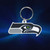 Seattle Seahawks Football Rubber Logo Keychain - On a Seahawks Blue Color Gradient Background